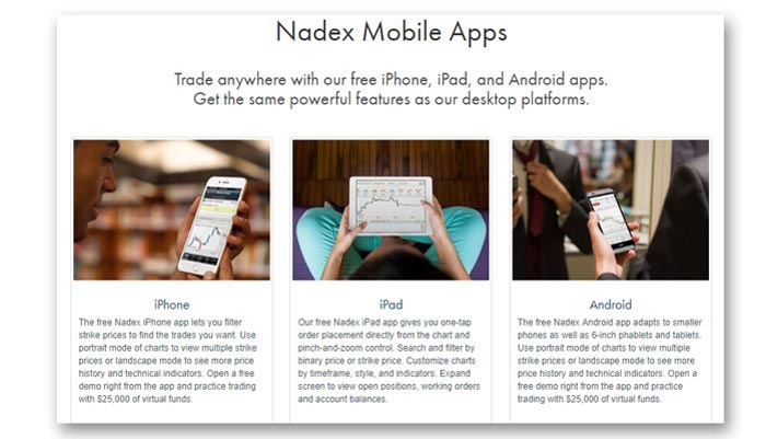 which is better nadex app or web app